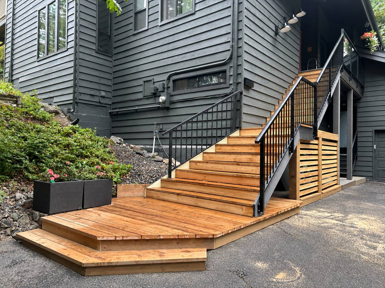 Exterior stairs and railings - after